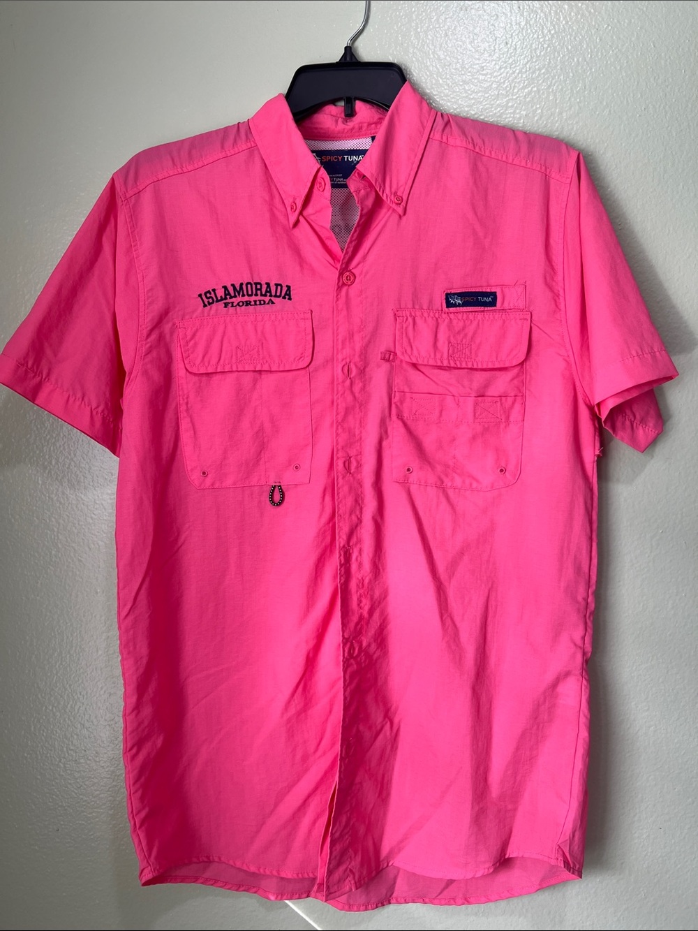 Spicy Tuna Isla Morada Pink Short-Sleeve Button-Down Shirt